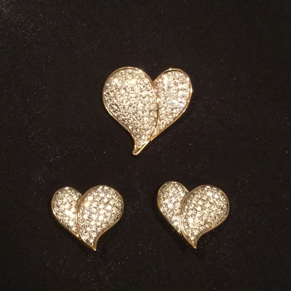 Swarovski jewelry Heart Brooch & earrings